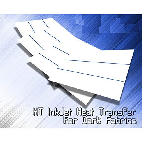 HT Inkjet Inkjet Iron On Heat Transfer Paper for Black or Dark Fabric - 10 Sheets for Inkjet Printers