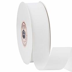 VATIN 1-12 Solid White grosgrain Ribbon Spool -50 Yards, great for Sewing, gift Wrapping, Hair Bows, Flower Arranging, Home Deco