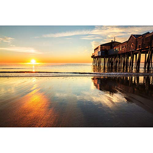 TravLin Photography Old Orchard Beach Photography, Old Orchard Beach Sunrise Photo Print, Coastal Maine Wall Art, 8x10 to 24x36