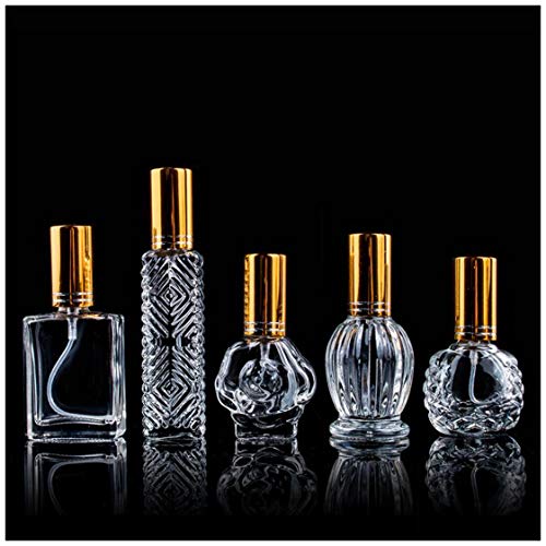 H&D Vintage Glass Perfume Bottles Empty Refillable Sprayer Bottle