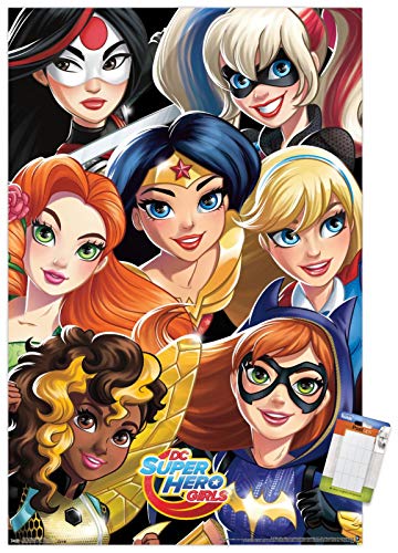Trends International Comics TV-DC Superhero Girls-Group Mount Wall Poster, 22.375" x 34", Poster & Mount Bundle
