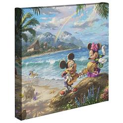 Thomas Kinkade Studios Disney's Mickey and Minnie in Hawaii 14 x 14 Gallery Wrapped Canvas