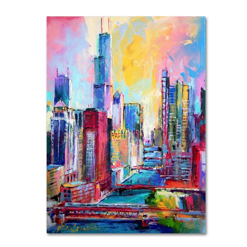 Trademark Global Chicago 3 by Richard Wallich, 24x32-Inch Canvas Wall Art