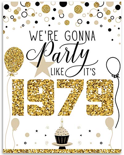 Personalized Signs by Lone Star Art 41st Birthday (Forty One, 41) - We're Gonna Party Like It's 1979-11x14 Unframed Art Print - Perfect Birthday, Anniversary or