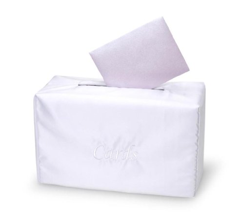 Darice Card Box with Satin Cover - White - 14 x 8.25 x 6.25 inches