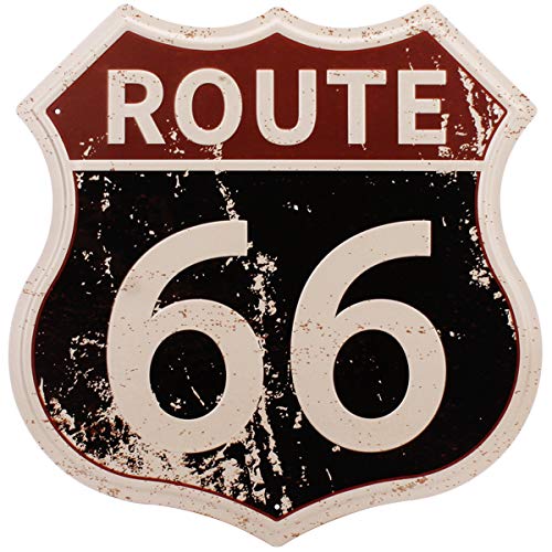 HANTAJANSS Route 66 Signs, Vintage Metal Shop Sign, U.S. 66 High Way Road Tin Sign for Home & Garage Wall Decoration 12Ã— 12