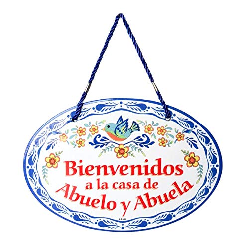 Essence of Europe Gifts E.H.G Bienvenidos a la Casa de Abuelo y Abuela Latino Traditional Artwork Spanish Welcome to Grandpa