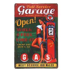 dingleiever-Garage Open Gas Wall Plaque Metal Sign Word Art Antique Tray Home Decor pin up Poster Coffee Signs for Wall