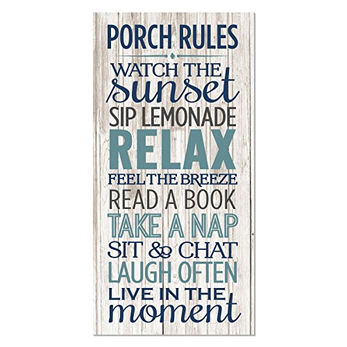 MRC Wood Products Porch Rules Rustic Wood Wall Sign 9x18