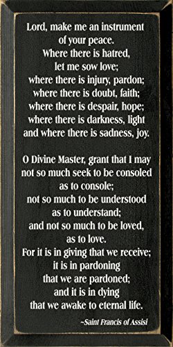 Sawdust City Wooden Sign - Peace Prayer of St. Francis (Black)