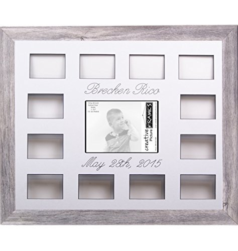 strak Geliefde Kamer Creative Picture Frames Custom Calligraphy 12 Month Timeline Newborn Collage  18 by 22-inch Picture Frame