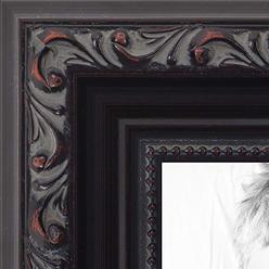 ArtToFrames 15x20 Inch Black Picture Frame, This 1.25" Custom Wood Poster Frame is Black with Beads, for Your Art or Photos -