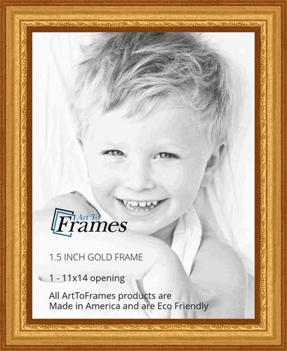 ArtToFrames 11x14 inch Gold Speckeled Wood Picture Frame, WOMTI-795-11x14