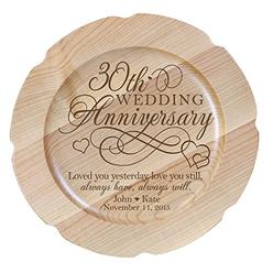 LifeSong Milestones Personalized 30th Anniversary 12" Plate Custom Engraved USA Made (Anniversary Design 2)