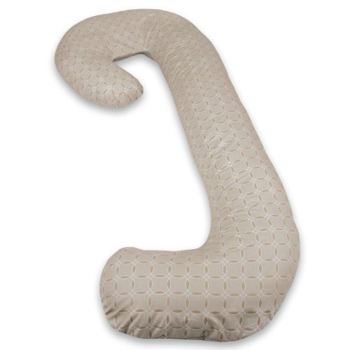 Leachco Snoogle Chic - Snoogle Pillow Replacement Cover Taupe Rings