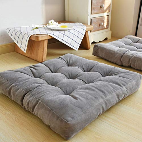 HIGOGOGO Solid Square Seat Cushion, Tufted Thicken Pillow Seat