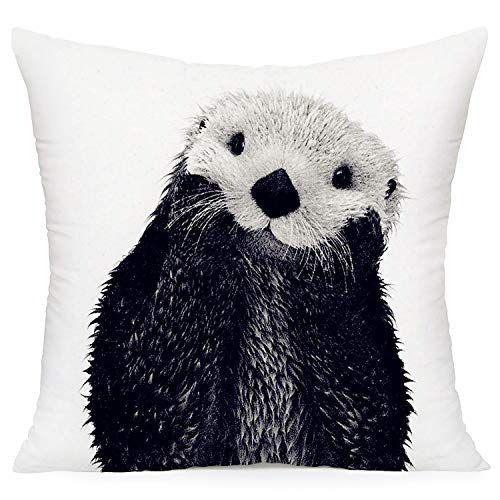 Smilyard Cute Otter Throw Pillow Covers Super Soft Decorative Pillow Covers Animal Cushion Cover for Home Sofa Bedroom Decor