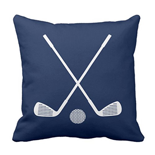 Emvency Throw Pillow Cover Boys Golf Sports in Navy Blue and Room Decorative Pillow Case Home Decor Square 18 x 18 Inch