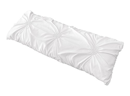 Sweet Jojo Designs Solid Color White Shabby Chic Body Pillow Case Cover for Harper Collection (Pillow Not Included)