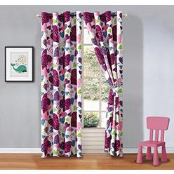 GrandLinen Girls Kids -Misty Zebra Tween Teen Grommet Curtains with Ties. 2 Panels, W60 x L84-Inch Matches Our Misty Zebra Bedding-Love,