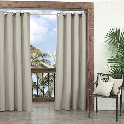 PARASOL Outdoor Curtains for Patio-Key Largo 52" x 84" Thermal Insulated Darkening Single Panel Drape Blinds Backyard, Oatmeal