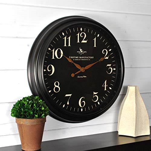 FirsTime & Co. Belmont Black Wall Clock, 17.5 inches