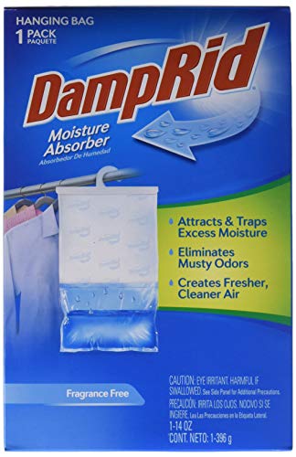 DampRid Fragrance Free Hanging Moisture Absorber, 1 Pack, Inhibits Mold and Mildew