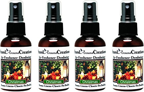 Stand Around Creations Set of 4 - Concentrated Spray/Room Deodorizer/Air Freshener - 2 fl oz/ea. - Scent - Christmas: Orange spice,fir and pine from