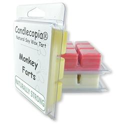 Candlecopia Monkey Farts, Butt Naked and Bite Me Strongly Scented Hand Poured Vegan Wax Melts, 18 Scented Wax Cubes, 9.6