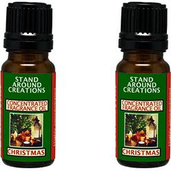 Stand Around Creations Set of 2 - Concentrated Fragrance Oil - Christmas - Orange spice notes w/pine notes from the Christmas tree. Made w/natural
