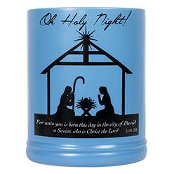 Elanze Designs Christmas Nativity Scene Black Silhouette Stoneware Electric Large Jar Candle Warmer