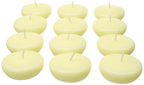 Zest Candle 24-Piece Floating Candles, 2.25-Inch, Ivory