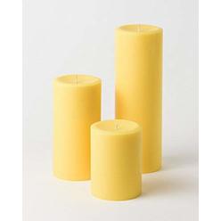 MIster Candle - Assorted Unscented Solid Color Pillar Candles (Set of 3) for Home DÃ©cor, Wedding Receptions - Made in USA