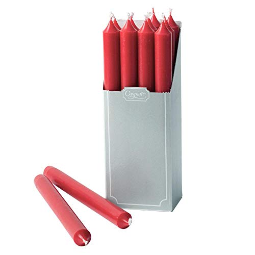 Caspari Straight Taper Candles in Red - 12 Per Box