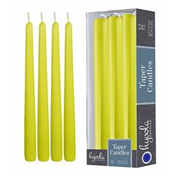 Hyoola 12 Pack Tall Taper Candles - 10 Inch Lime Dripless, Unscented Dinner Candle - Paraffin Wax with Cotton Wicks - 8 Hour Burn