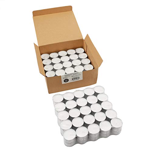 Stonebriar DTL-100-8 Long Burning Tealight Candles, 8 Hours, White, Unscented, 100 Pack