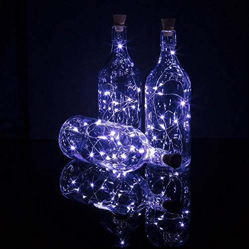 Fantado PaperLanternStore.com Bulk Pack (3) Real Cork Cool White LED Wine Bottle Stopper Lamp Fairy String Light
