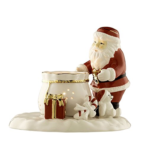 Belleek Living Christmas Ivory Santa Votive Candleholder