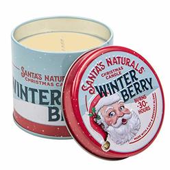 Santa's Naturals Winter Berry Christmas Candle | Warm Cider Fragrance | Made with Essential Oils and a Soy/Beeswax Blend | 30
