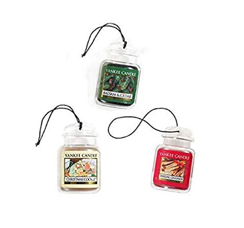 Yankee Candle Ultimate Car Jar - Balsam & Cedar, Christmas Cookie, Sparkling Cinnamon - Set of 3 Ultim