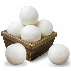 SnugPad Wool Dryer Balls XL Size 6 Pack, Natural Fabric Softener 100% Organic Premium New Zealand Wool, Chemical Free and