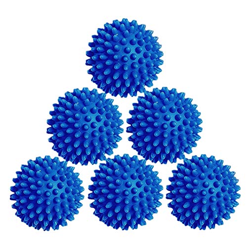 Colorsheng Laundry Dryer Balls - 6 Pack Reusable Fabric Softener Alternative (Blue)