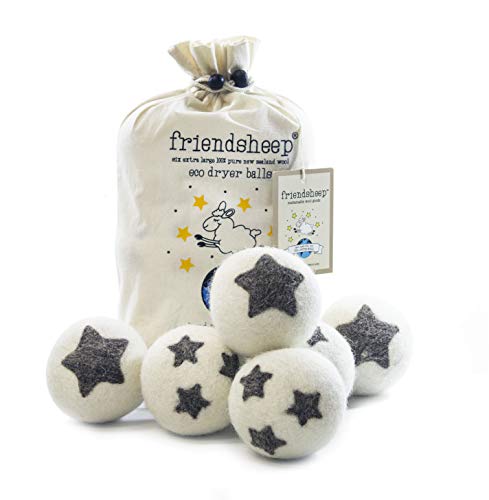 Friendsheep Organic Eco Wool Dryer Balls - 6 Pack - 100% Handmade, Fair Trade, Organic, No Lint - Premium Quality