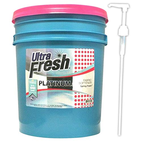 Ultra Fresh Platinum Spring Fresh Fabric Softener, Concentrated, Up to 640 Loads, 5 Gallons (640 oz)