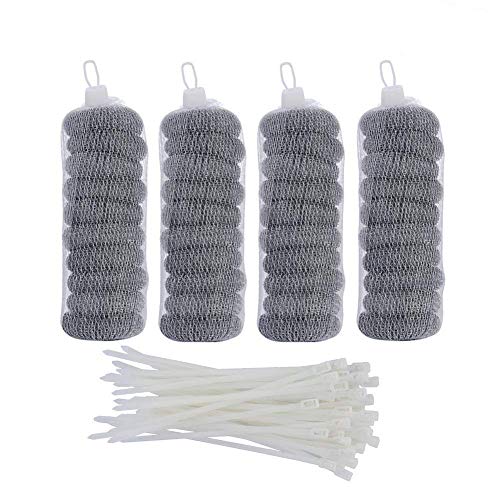 SUNHE YHK SUNHE 40 Pieces Lint Traps Washing Machine Lint Trap Snare Laundry Mesh Washer Hose Filter with 40 Pieces Cable Ties (40)