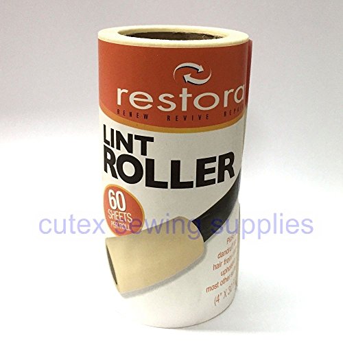 Restora Lint Roller Remover 60-Sheets Refill - 12 Rolls / No Handle