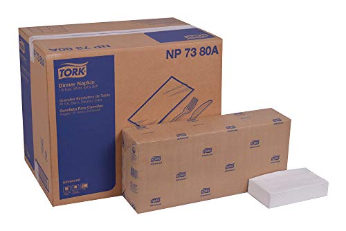 Tork Advanced NP7380A Extra Soft Dinner Napkin, 1/8 Fold, Rose/Key Embossed, 3-Ply, 17" Width x 16.125" Length, White (Case