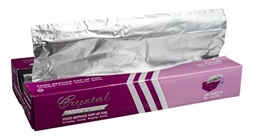 Crystal by crystalware FPU9102400B Premium Aluminum Foil Pop Up Sheets, 9" x 10.75" 200 Sheets