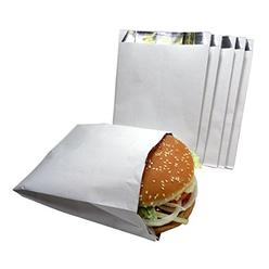 Regency Wraps Hamburger Bags RW105, White with Foil Lining to Retain Heat, 5.25"X 7.5", 100 Ct, 5.25 X 7.5