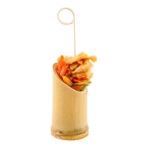 Restaurantware Bamboo Tube Cup, Food Serving Cup - Food Grade - 1.3" - 2 oz - 100ct Box - Restaurantware